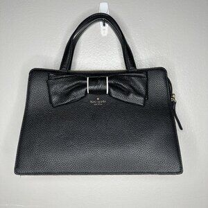 KATE SPADE Bow Lise Rosewood Place Purse BLACK LEATHER GOLD